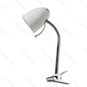 Obrázok pre LED stolná flexibilná lampa BLANCO E27 biela s klipom
