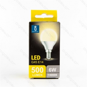 Obrázok pre LED žiarovka E14 6W/510lm , glóbus G45 , BOX , Neutrálna biela 