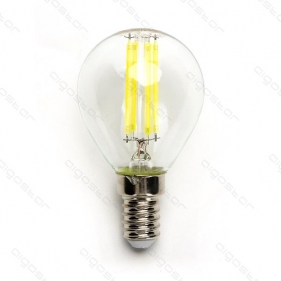 Obrázok pre LED žiarovka E14 4W/470lm , glóbus G45 LED vlákno , Studená biela