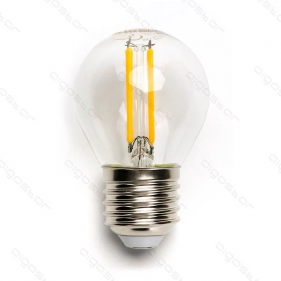 Obrázok pre LED žiarovka E27 6W/640lm , glóbus G45 LED vlákno , Teplá biela