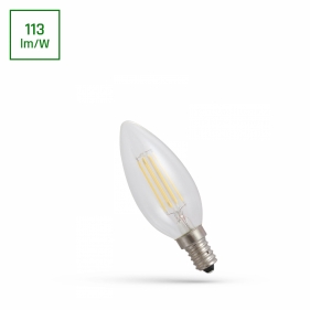 Obrázok pre LED žiarovka E14 4W/450lm , svieca LED vlákno , Teplá biela