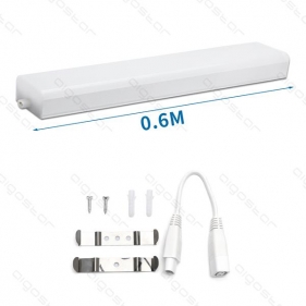 Obrázok pre LED prisadené trubicové svietidlo 12W/1200lm , 580x70mm , IP20 IK08 , Neutrálna biela s prívodným káblom a vidlicou