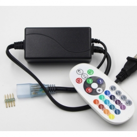 Obrázok pre Sada pre RGB LED pás 230V 5050 vodeodolný IP67 - Diaľkové ovládanie + adaptér