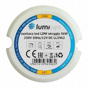 Obrázok pre Prachuvzdorný napájací zdroj pre LED pásy do krabice LL5962 36W 12VDC IP67