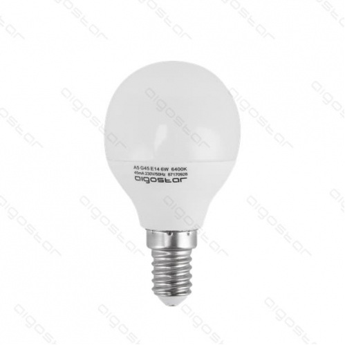 Obrázok pre LED žiarovka E14 6W/500lm , glóbus G45 , Studená biela 