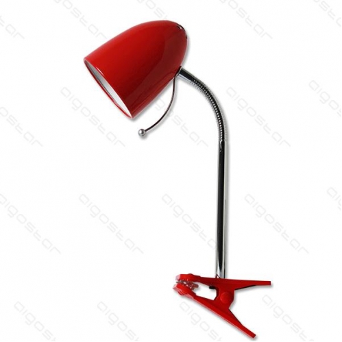 Obrázok pre LED stolná lampa flexibilná ROJA E27 červená s klipom