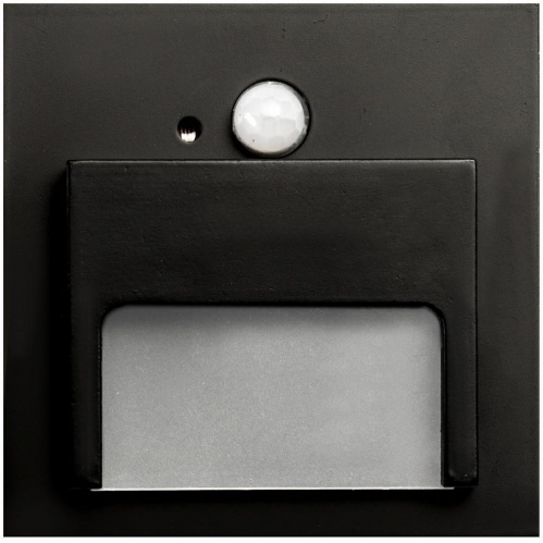 Obrázok pre Schodové svietidlo štvorcové ONTARIO - čierne , 1,5W , 12V , neutrálna s PIR senzorom