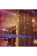 Obrázok pre LED Vianočné osvetlenie - záves, 200 diód, 2x2m, IP44, 230V - Studená biela - 8 módov svietenia