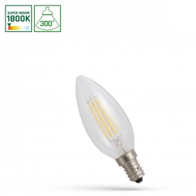 LED žiarovka E14 6W/540lm , svieca LED vlákno , Teplá biela Obrázok pre LED žiarovka E14 6W/540lm , svieca LED vlákno , Teplá biela