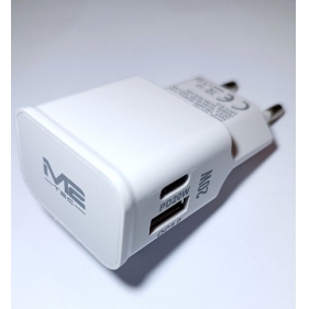 Obrázok pre EU vysokorýchlostná nabíjačka 20W 1xUSB, 1xPD