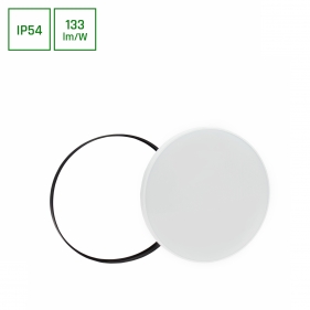 Obrázok pre Vodeodolný Led Ceiling kruhový biely/čierny NYMPHEA 40W/5300lm 485mm IP54 s mikrovlným senzorom , Neutrálna biela