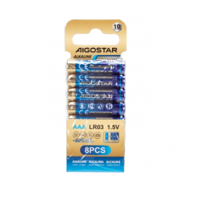 Obrázok pre Sada 8ks alkalických batérií Aigostar AAA LR03 1,5V