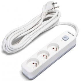 Predlžovací kábel - predlžovačka , 3-zásuvková , 5m , s vypínačom Obrázok pre Predlžovací kábel - predlžovačka , 3-zásuvková , 5m , s vypínačom