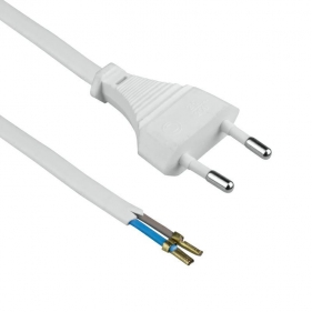 Obrázok pre Prívodný kábel s vidlicou 2x0.75mm² 1,8M, Biely