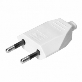 Obrázok pre Spojovacia zástrčka, vidlica na kábel bez uzemnenia IP20 230V biela