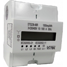 Obrázok pre Digitálny merač spotreby elektrickej energie na DIN lištu , 4M 3P 230V/400V 10A/100A