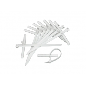 Obrázok pre Úchyt na kábel pásikový biely, 6mm 25ks