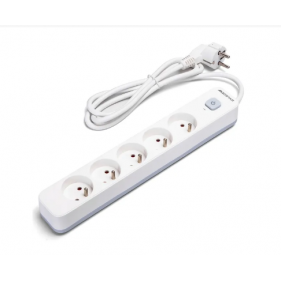 Obrázok pre Predlžovací kábel - predlžovačka , 5-zásuvková , 1,5m , s vypínačom 