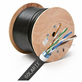 Obrázok pre Sieťový kábel FTP Cat5e - Vonkajší kábel , PE+PVC plášť, drôt, CCA