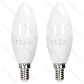 Sada 2ks LED žiarovka E14 11W/1060lm , svieca C37 , Studená biela Obrázok pre Sada 2ks LED žiarovka E14 11W/1060lm , svieca C37 , Studená biela