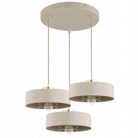 SISU ECRU Závesný luster 3xE27/230V/Cappuciino+Zlatá Obrázok pre SISU ECRU Závesný luster 3xE27/230V/Cappuciino+Zlatá