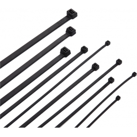 Obrázok pre Sťahovacie pásky, riteny 200x3,6mm, Čierne - 100kusov