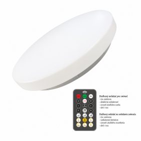 Obrázok pre Vodeodolný LED Ceiling kruhový biely 18W/1820lm 300mm , IP54 , s mikrovlným senzorom, Neutrálna biela s diaľkovým ovládaním