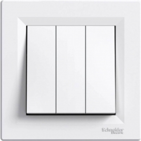SCHNEIDER Electric Trojpáčkový vypínač č.1 s rámčekom Asfora biely Obrázok pre SCHNEIDER Electric Trojpáčkový vypínač č.1 s rámčekom Asfora biely