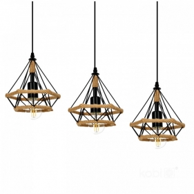 Obrázok pre Závesný luster QUELL BOHO 3xE27/230V/Čierna