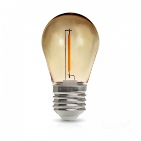 Obrázok pre LED žiarovka E27 1W/40lm , ST45 LED vlákno AMBER, Teplá biela