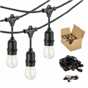 Obrázok pre Svetelná dekoračná reťaz , girlanda IP44 , 15xE27 1W/50lm, 230V, 15M , Teplá biela