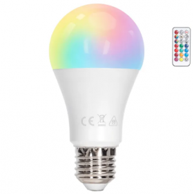 RGBWW LED žiarovka E27 12W/1170lm , A60, RGB+3000K + diaľkové ovládanie Obrázok pre RGBWW LED žiarovka E27 12W/1170lm , A60, RGB+3000K + diaľkové ovládanie