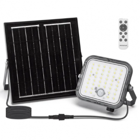 Solárny LED Reflektor 80W/800lm IP66 Studená biela so senzorom a diaľkovým ovládaním Obrázok pre Solárny LED Reflektor 80W/800lm IP66 Studená biela so senzorom a diaľkovým ovládaním