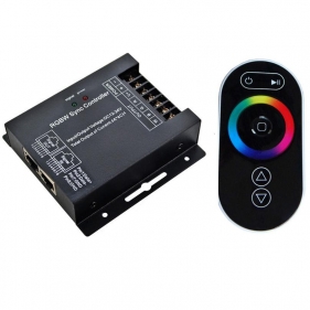 Obrázok pre RF dotykový ovládač RGBW + diaľkové ovládanie 288W - čierny , 12/24V DC