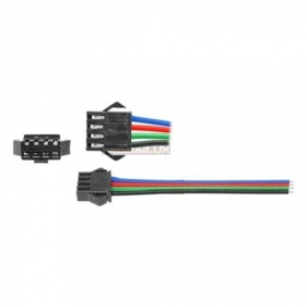 Obrázok pre konektor rýchlospojka pre RGB LED pás samica+samec , 4 žilový kábel