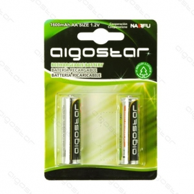 Obrázok pre Sada 2ks nabíjateľných batérií Aigostar AA 1600mAH 1,2V