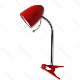 Obrázok pre LED stolná lampa flexibilná ROJA E27 červená s klipom