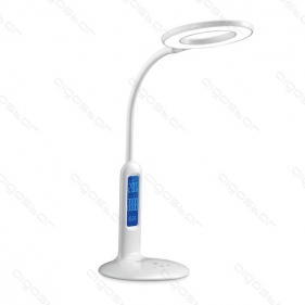 Obrázok pre LED stolná lampa stmievateľná LIGHT07 7W/360lm s teplomerom, displejom , alarmom Biela
