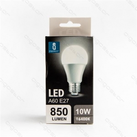Obrázok pre LED žiarovka E27 10W/850lm , klasik A60 , BOX , Studená biela
