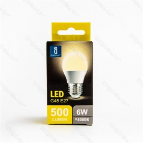 Obrázok pre LED žiarovka E27 6W/500lm , glóbus G45 , BOX , Neutrálna biela