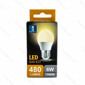Obrázok pre LED žiarovka E27 6W/480lm , glóbus G45 , BOX , Teplá biela