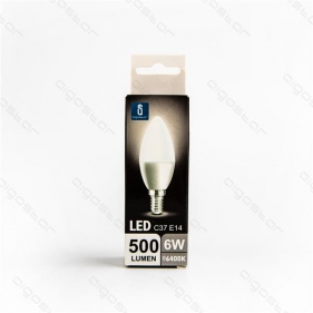 Obrázok pre LED žiarovka E14 6W/500lm , svieca C37 , BOX , Studená biela