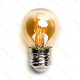 Obrázok pre LED žiarovka E27 4W/420lm , glóbus G45 LED vlákno AMBER , Teplá biela