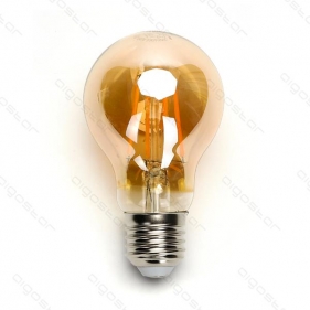 Obrázok pre LED žiarovka E27 4W/440lm , A60 LED vlákno AMBER , Teplá biela