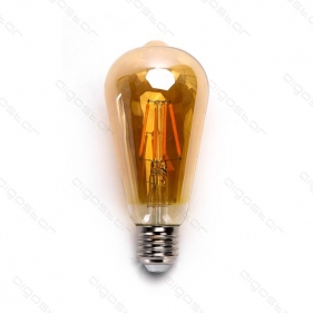 Obrázok pre LED žiarovka E27 8W/800lm , ST64 LED vlákno AMBER , Teplá biela