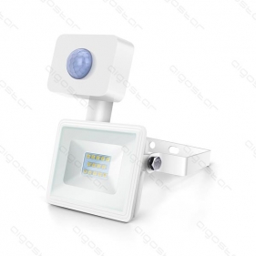 Obrázok pre LED reflektor biely 10W/900lm , so senzorom , Studená biela