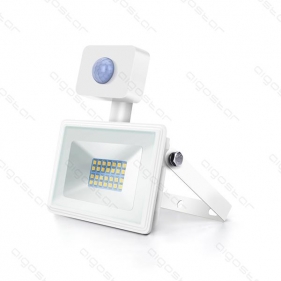 Obrázok pre LED reflektor biely 20W/1800lm , so senzorom , Studená biela