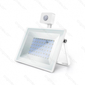 Obrázok pre LED reflektor biely 50W/4500lm , so senzorom , Studená biela