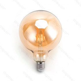 Obrázok pre LED žiarovka E27 8W/650lm , G125 LED vlákno AMBER , Teplá biela