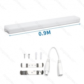 Obrázok pre LED prisadené trubicové svietidlo 18W/1800lm , 880x70mm , IP20 IK08 , Studená biela s prívodným káblom a vidlicou
